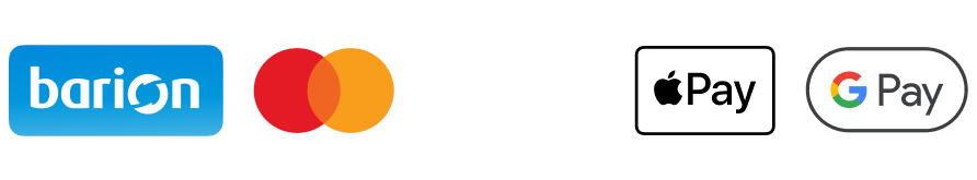 A kényelmes és biztonságos online fizetést a Barion Payment Zrt. biztosítja, MNB engedély száma: H-EN-I-1064/2013. Bankkártya adatai áruházunkhoz nem jutnak el.